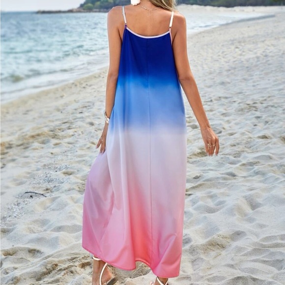Boho Tie Dye Ombre Cami Maxi Dress - Picture 2 of 7